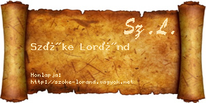 Szőke Loránd névjegykártya