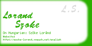 lorand szoke business card