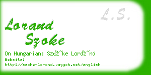 lorand szoke business card